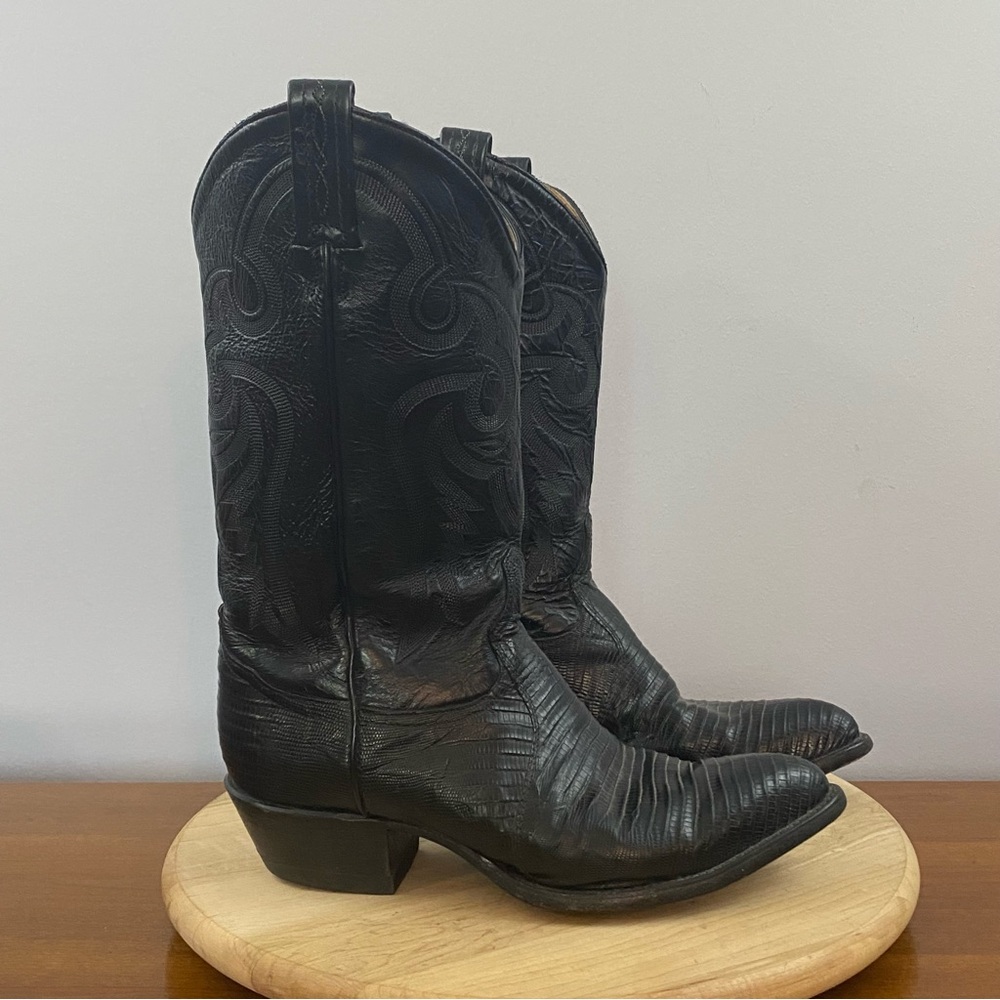 Tony Lama Black Heeled Boots